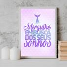 Quadro Sereia Busque Seus Sonhos 45x34cm