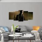 Quadro Sherlock Holmes Artístico Mosaico 5 Peças Mdf 125x60