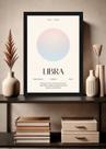 Quadro Signo Libra Beleza Estética com Vidro e Moldura Preta Tamanho:21cm x 30cm (A4)