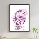 Quadro Signos Aquarela - Escorpião 60x40cm