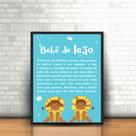 Quadro Signos do Zodíaco Astrologia Bebê de Leão com Moldura