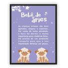 Quadro Signos Zodíaco Astrologia Bebê de Áries com Moldura