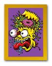 Quadro Simpsons Psicodelico Arte Bart Moldura Amarela