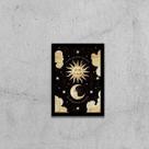 Quadro Sol e Lua 33x24cm - com vidro