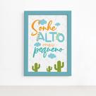Quadro Sonhe Alto Meu Pequeno Jurassic Baby Mold Azul 22x32c