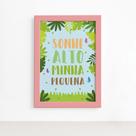 Quadro Sonhe Alto Minha Pequena Safari Mold Rosa 22x32cm Quadro Sonhe Alto Minha Pequena Safari Mold Rosa 22x32cm