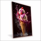 Quadro Sorvete Vinil Com Vidro