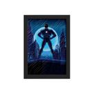 Quadro Super Heróis Geek Azul Estrela Moldura Preta 33x43cm