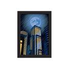 Quadro Super Heróis Geek Azul Lua Moldura Preta 33x43cm Quadro Super Heróis Geek Azul Lua Moldura Preta 33x43cm