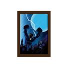 Quadro Super Heróis Geek Azul Raio Moldura Marrom 33x43cm