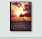 Quadro Super por do sol com Moldura e Acetato Tamanho A3