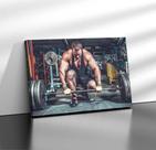 Quadro Tecido Canvas Academia Malhação Homem Treino Pesos