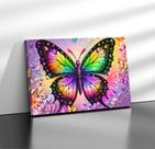 Quadro Tecido Canvas Borboleta Asas Mariposa Colors Rosa 02