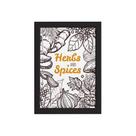 Quadro Tempero Cozinha Herbs and Spices Moldura Preta 22x32