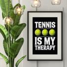 Quadro Tennis Is My Therapy - 60x48cm