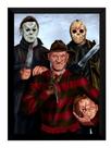 Quadro Terror Freedy Jason Halloween Chucky Poster Moldurado