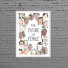 Quadro The Future Is Female 33x24cm - com vidro