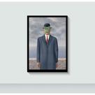 Quadro THE SON OF MAN Rene Magritte com Moldura E Acetato Tamanho A3