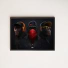 Quadro Three Wise Modern Monkeys 33x24cm - com vidro