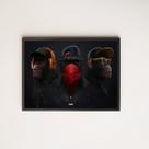 Quadro Three Wise Modern Monkeys 45x34cm - com vidro