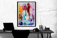 Quadro Tinta Splash Color com Moldura E Acetato Tamanho A3
