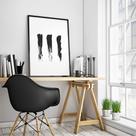 Quadro Três Pinceladas - Abstrato - Moldura Caixa + Foam + Vidro em Vários Tamanhos - Artfine