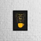 Quadro Tudo o Que Precisa: Amor e Mais Café 24x18cm