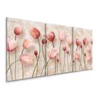 Quadro Tulipas rose Decorativo Sala Kit Quarto Nicho Flores