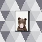 Quadro Ursinho Chicletes 33X24Cm - Com Vidro Moldura Preta