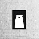Quadro Urso Escandinavo 45x34cm - com vidro Quadro Urso Escandinavo 45x34cm - com vidro