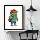 Quadro Urso Moda Fashion - 60x48cm