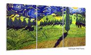 Quadro Van Gogh Girassóis no Campo Decorativo Sala 120x60 em tecido 3 peças