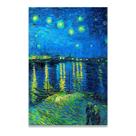 Quadro Van Gogh Noite Estrelada Sobre o Rodano Arte Abstrata