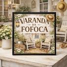 Quadro Varanda da Fofoca 33x33cm Mold Preta