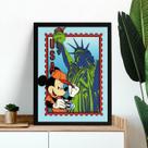 Quadro Viagem Para Os Estados Unidos 45x34cm - com vidro
