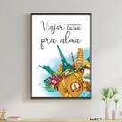 Quadro Viajar Faz Bem Pra Alma 60x40cm