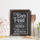 Quadro Vintage Cerveja Beer Point 22x32cm Moldura Marrom