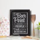 Quadro Vintage Cerveja Beer Point 22x32cm Moldura Preta