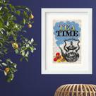 Quadro Vintage Chá Tea Time - 60x48cm Quadro Vintage Chá Tea Time - 60x48cm