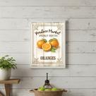 Quadro Vintage Cozinha Laranjas 45x34cm Mold Preta Vidro