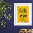 Quadro Vintage Cozinha Rótulo Amarelo - 60x48cm