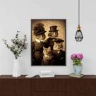 Quadro Vintage Foto Família Gato 24x18cm