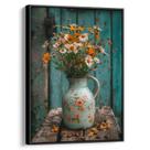 Quadro Vintage - Jarro com Margaridas no Jardim