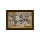 Quadro Vintage Mapa Antigo Meridional Moldura Marrom 22x32cm