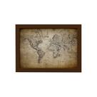 Quadro Vintage Mapa Mundi Antigo Moldura Marrom 33x43cm Quadro Vintage Mapa Mundi Antigo Moldura Marrom 33x43cm