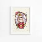 Quadro Vintage Marinha Caravela Moldura Branca 22x32cm