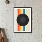 Quadro Vintage Music Poster - Record 45x34cm Quadro Vintage Music Poster - Record 45x34cm