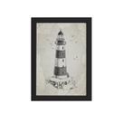 Quadro Vintage Náutico Farol Moldura Preta 33x43cm