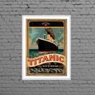 Quadro Vintage Navio Titanic 24x18cm - com vidro