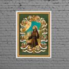 Quadro Vintage São Francisco De Assis 24x18cm - com vidro